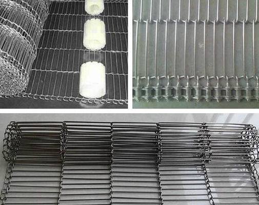 Çeşitli Kenarlı 0.9mm ila 2.8mm Düz Esnek Tel Konveyör Bant