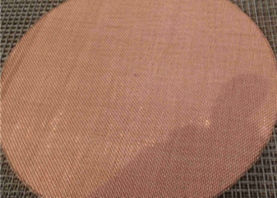 Yüksek Yorulma Direnci ile Bakır Hasır Filtre Diski 2um - 300um Filtre Hassasiyeti